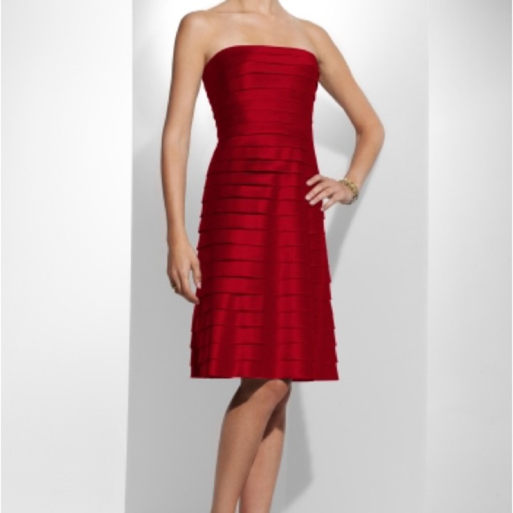 Coldwater Creek Strapless Red Dress with Wrap, Size 12